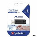 Pendrive Verbatim Pinstripe Negro 16 GB (10 Unidades)