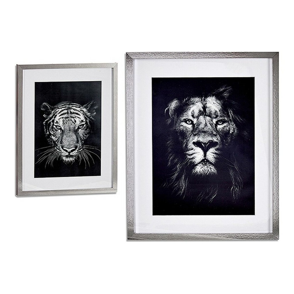Cuadro Gift Decor Lion - Tiger Vidrio Aglomerado 43 x 3 x 53 cm