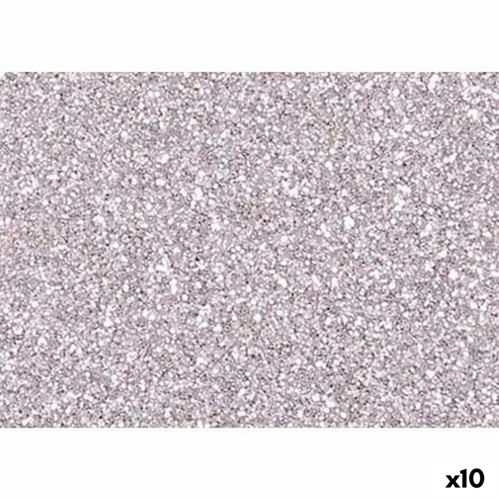 Eva Rubber Fama Silver 20 x 30 cm Glitter (10 Units)