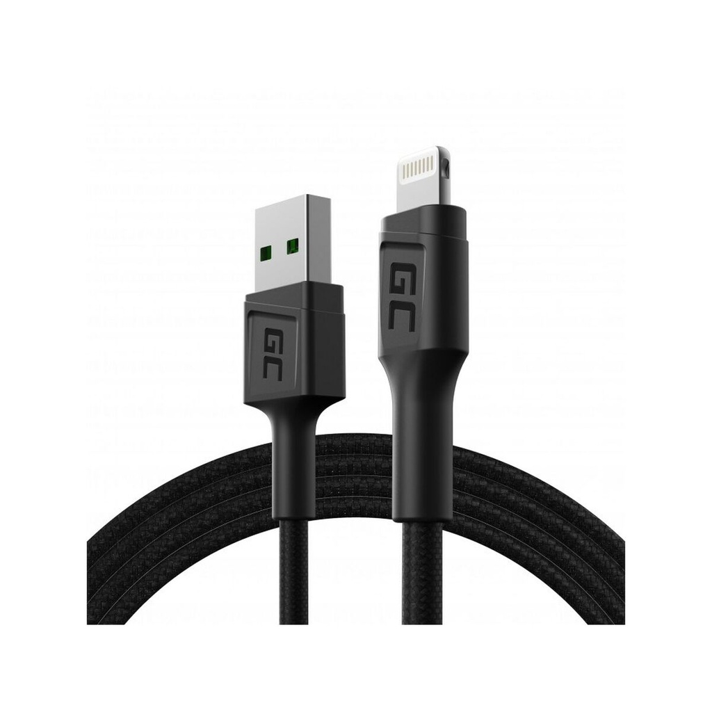 USB Cable Green Cell KABGC21 Black 1,2 m