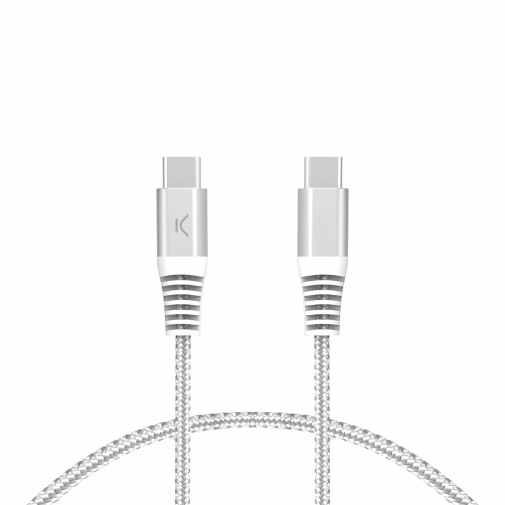 Cable USB-C a USB-C KSIX Blanco