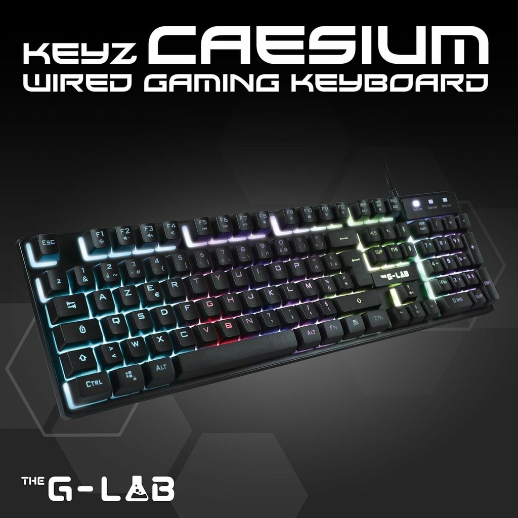 Teclado Inalámbrico The G-Lab KEYZ-CAESIUMT-W/SP Negro