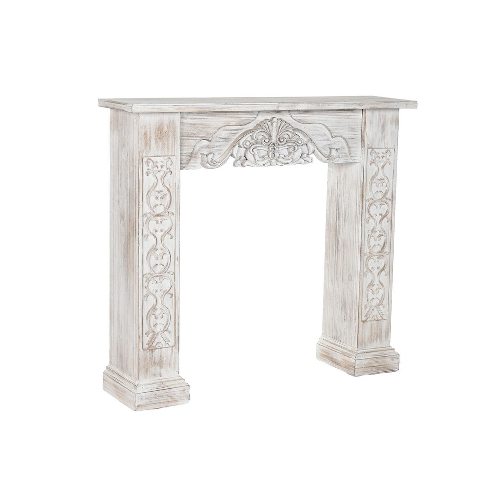 Frontal de chimenea Home ESPRIT Blanco Abeto Madera MDF 113 X 26 X 101 cm