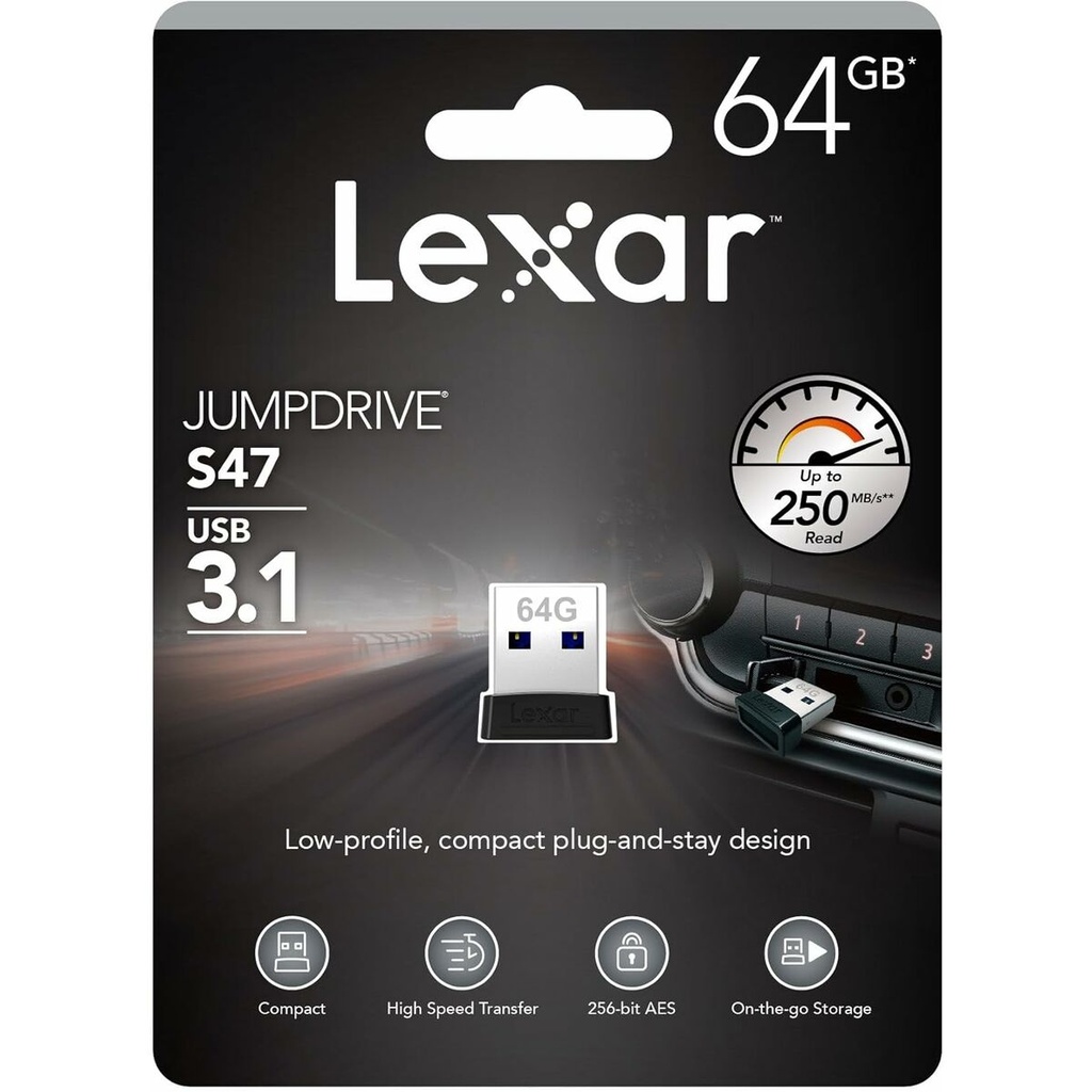 USB stick Lexar JumpDrive S47 Black 64 GB