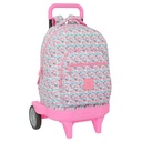 School Rucksack with Wheels Moos Flores Multicolour 33 x 45 x 22 cm