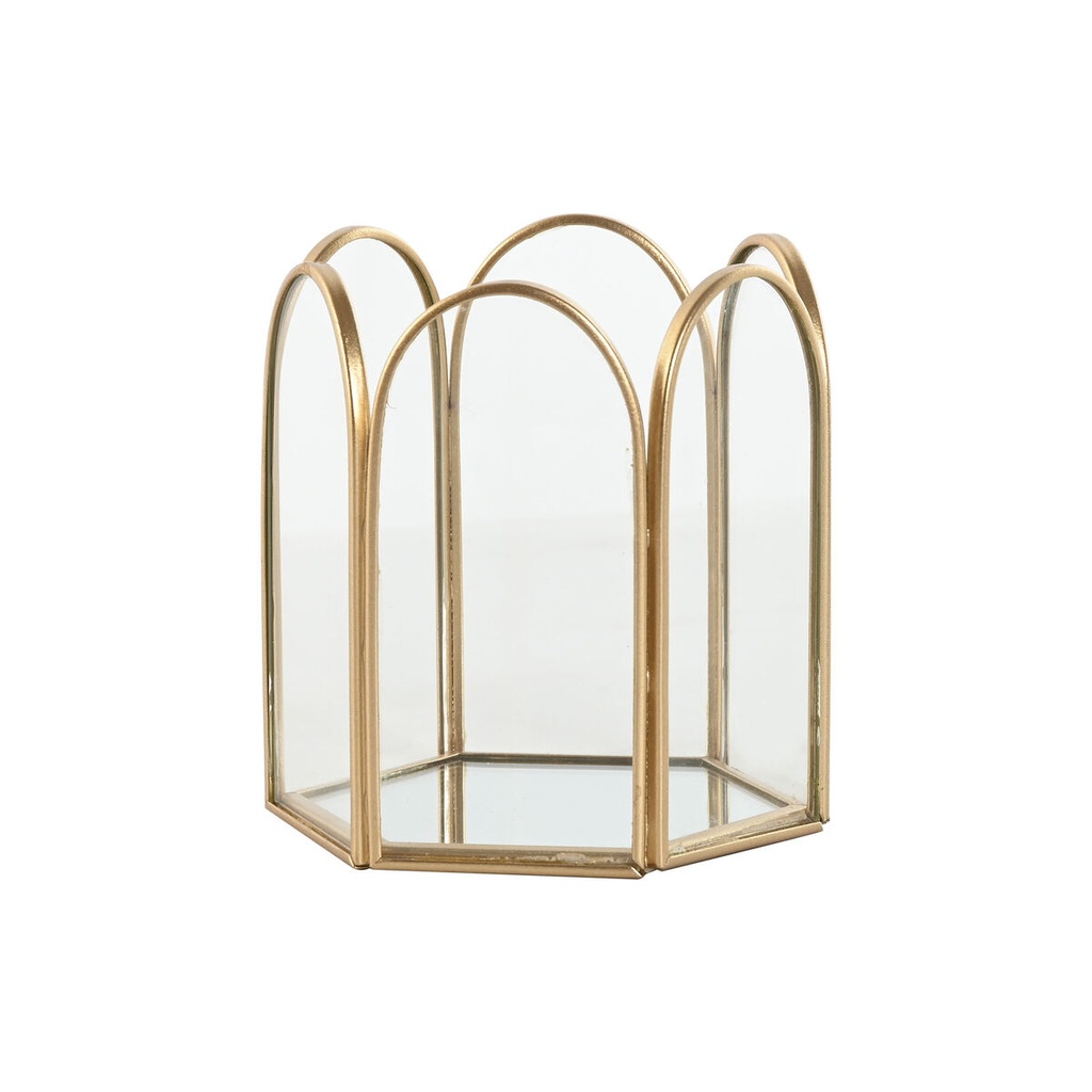Jewelry box Home ESPRIT Golden Metal Crystal 9,2 X 8,2 X 9,5 cm