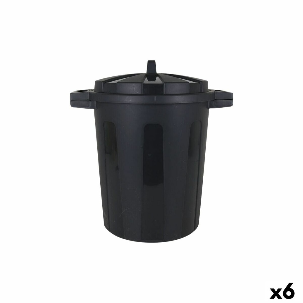 Cubo de Basura con Ruedas Dem Negro 25 L (6 Unidades)