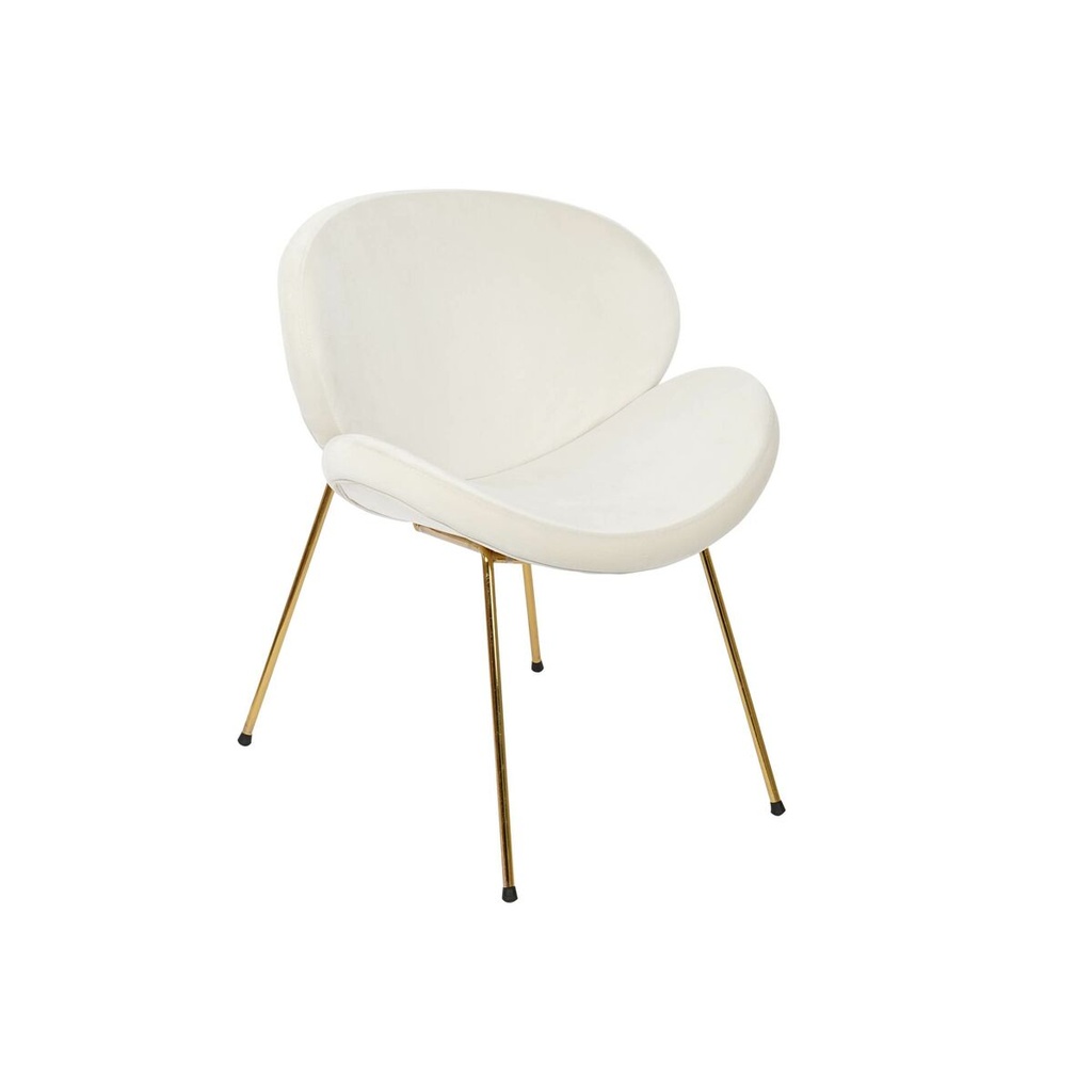 Silla DKD Home Decor Blanco Dorado 63 x 57 x 73 cm