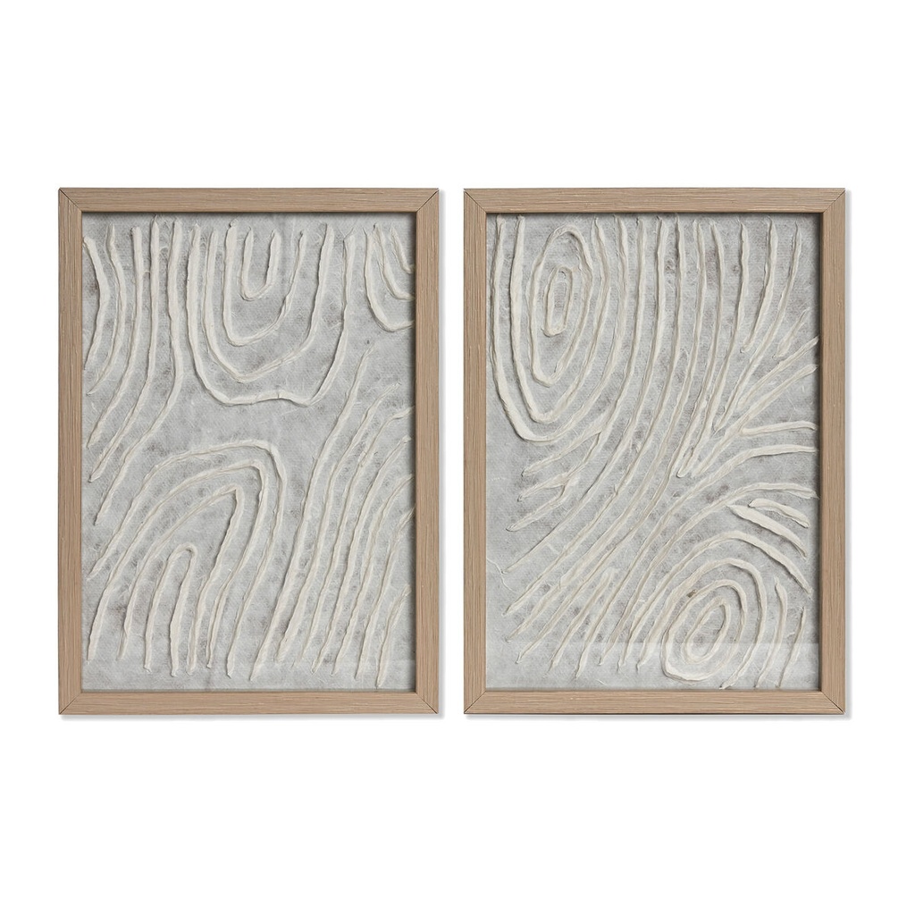 Juego de 2 cuadros Home ESPRIT Papel Cristal 25 x 2 x 35 cm