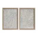 Set of 2 pictures Home ESPRIT Paper Crystal 25 x 2 x 35 cm
