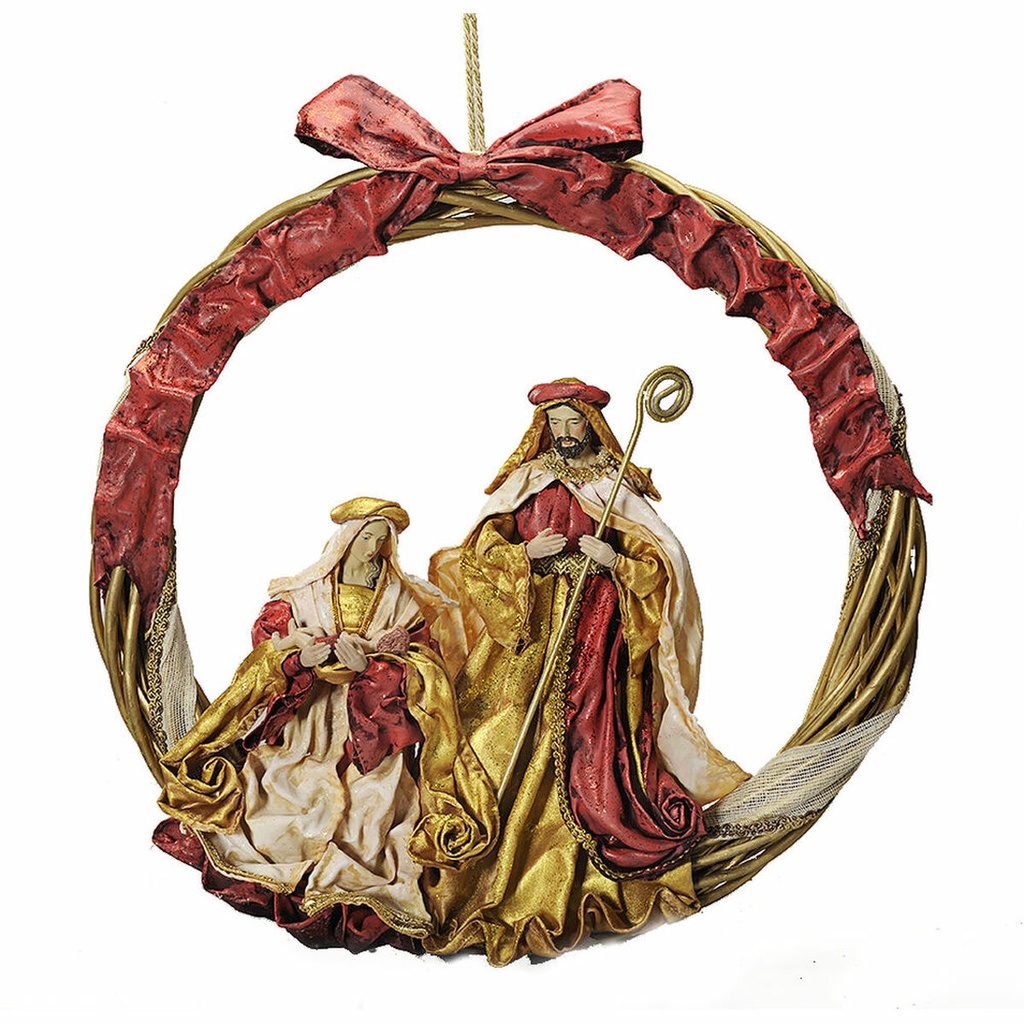 Christmas nativity set DKD Home Decor Red Golden Crown 50 x 5 x 50 cm Plastic