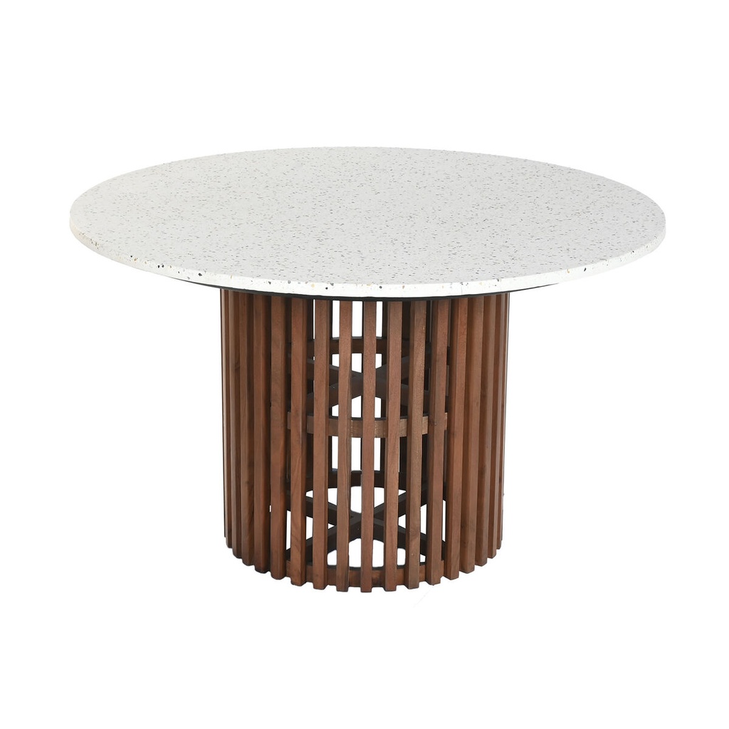 Mesa de Comedor Home ESPRIT Madera de acacia Terrazo 130 x 130 x 76 cm