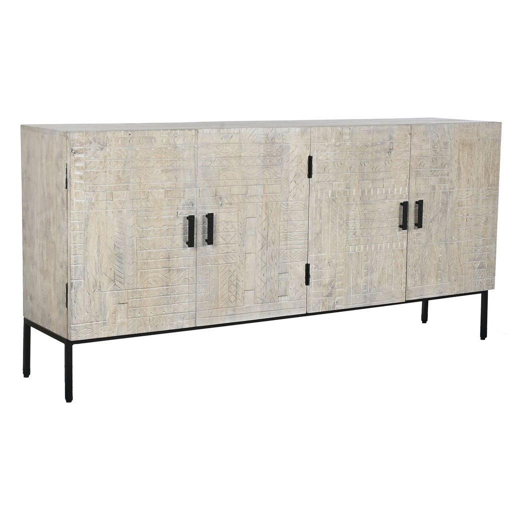 Aparador Home ESPRIT Blanco Metal Madera de mango 180 x 40 x 85 cm