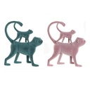 Figura Decorativa DKD Home Decor Verde Rosa Tropical Monos 22,5 x 8 x 27,5 cm (2 Unidades)