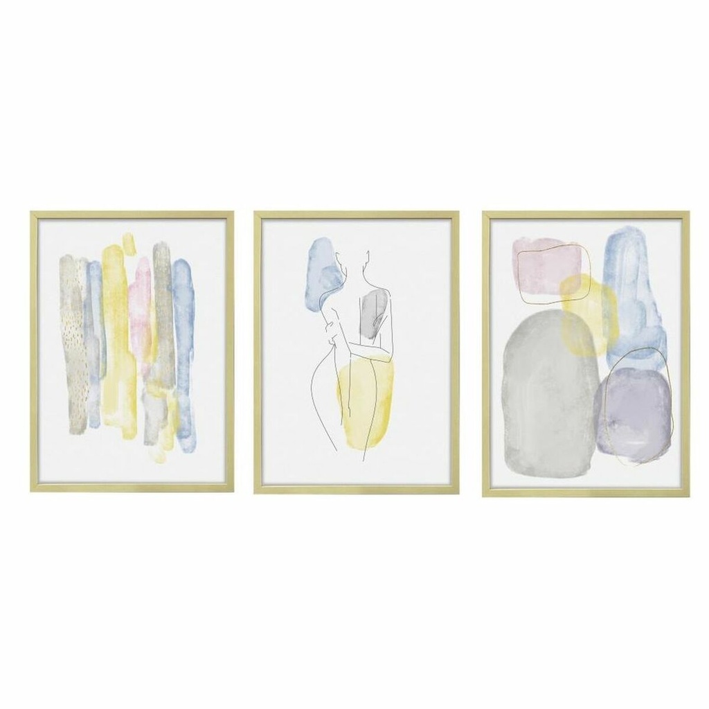 Cuadro DKD Home Decor Cristal Poliestireno 53 x 3 x 73 cm (3 Piezas)