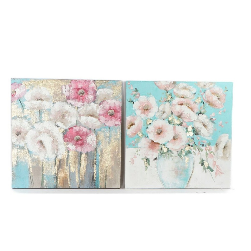 Canvas DKD Home Decor Pinewood Canvas 99,5 x 3,5 x 99,5 cm (2 Pieces)