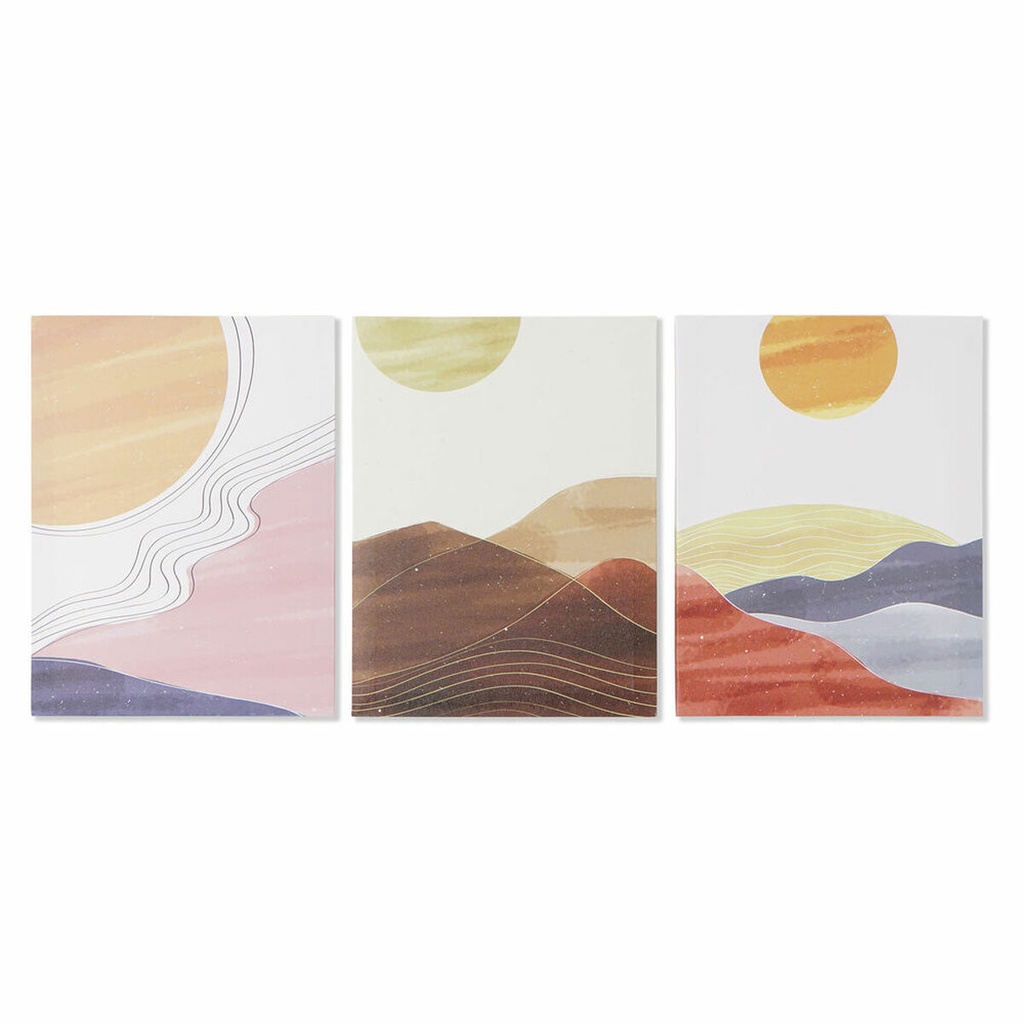 Canvas DKD Home Decor Canvas MDF Wood 30 x 1,8 x 40 cm (3 Pieces)