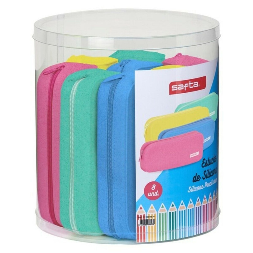 Portatodo Safta Glitter Cuadrado (8 Piezas)