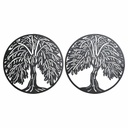 Decoración de Pared DKD Home Decor Árbol Metal (2 pcs) (40 x 1 x 40 cm)