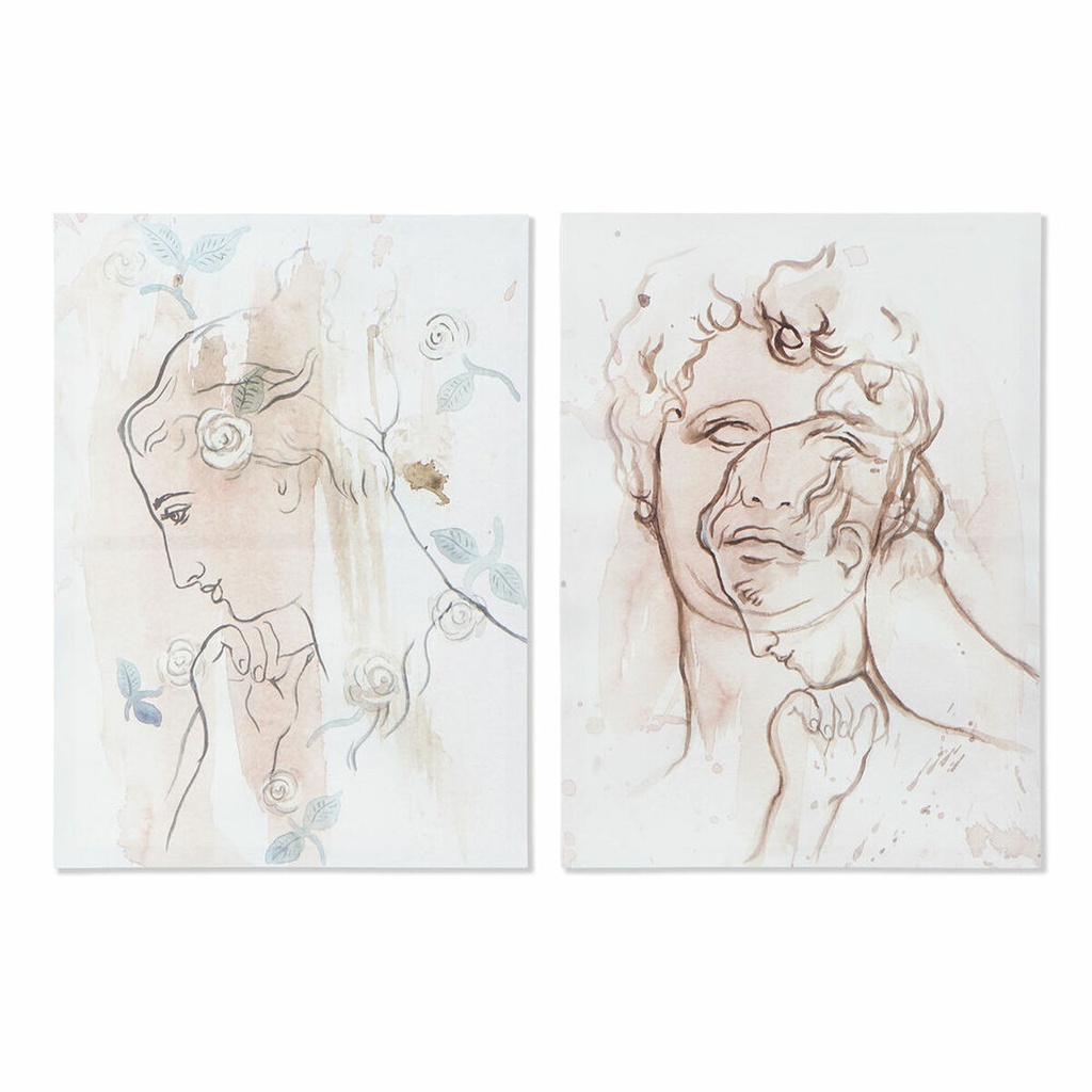 Canvas DKD Home Decor Canvas MDF Wood 50 x 1,8 x 70 cm