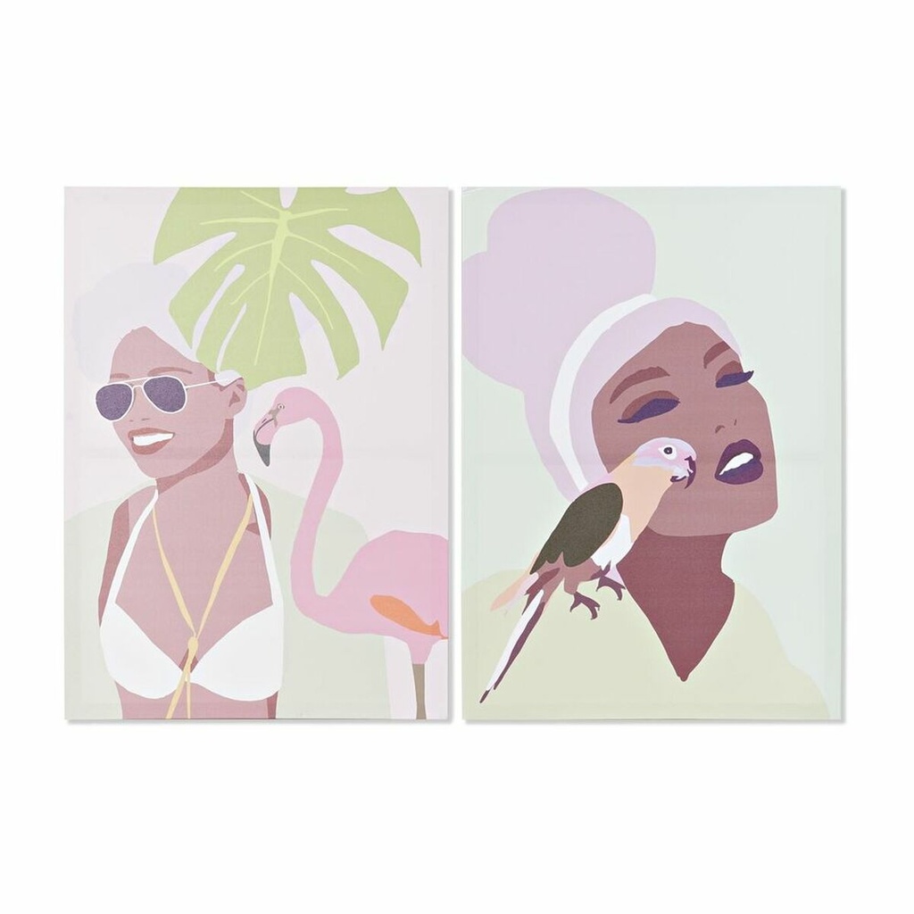 Canvas DKD Home Decor Pinewood Canvas 50 x 1,8 x 70 cm