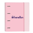 Carpeta de anillas Benetton Vichy A4 Rosa (27 x 32 x 3.5 cm)