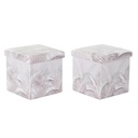 Caja Multiusos DKD Home Decor Plegable PU Tropical (2 Unidades) (34 x 34 x 34 cm)