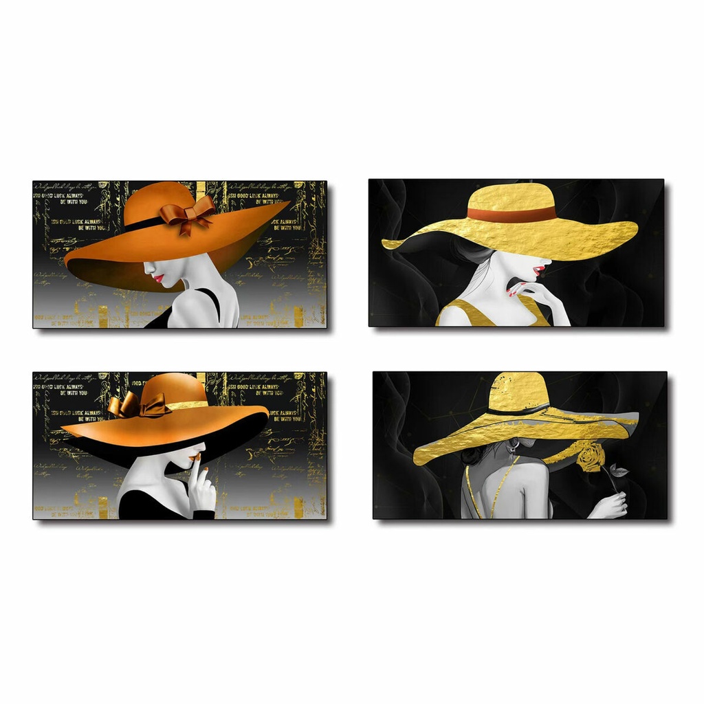 Canvas DKD Home Decor Canvas MDF Wood 100 x 2,5 x 50 cm