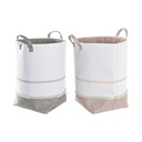 Cesto para la Ropa Sucia DKD Home Decor Gris Rosa Poliéster (50 x 30 x 60 cm) (2 Unidades)