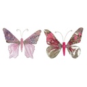 Adorno Navideño DKD Home Decor Poliéster Mariposa (22 x 3 x 18 cm) (2 Unidades)
