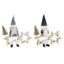 Estrella de Navidad DKD Home Decor Poliéster MDF Estrella (2 Unidades) (18 x 6 x 19 cm)