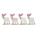 Adorno Navideño DKD Home Decor Poliéster MDF Reno (23 x 5 x 16 cm) (4 Unidades)