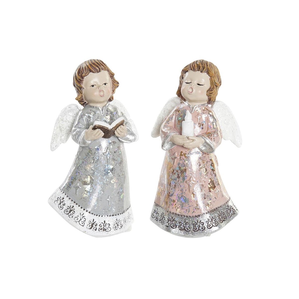Adorno Navideño DKD Home Decor Resina Ángel (7 x 5 x 13 cm) (2 Unidades)