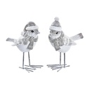 Adorno Navideño DKD Home Decor Resina Pájaro (10,5 x 5,5 x 10,5 cm) (2 Unidades)