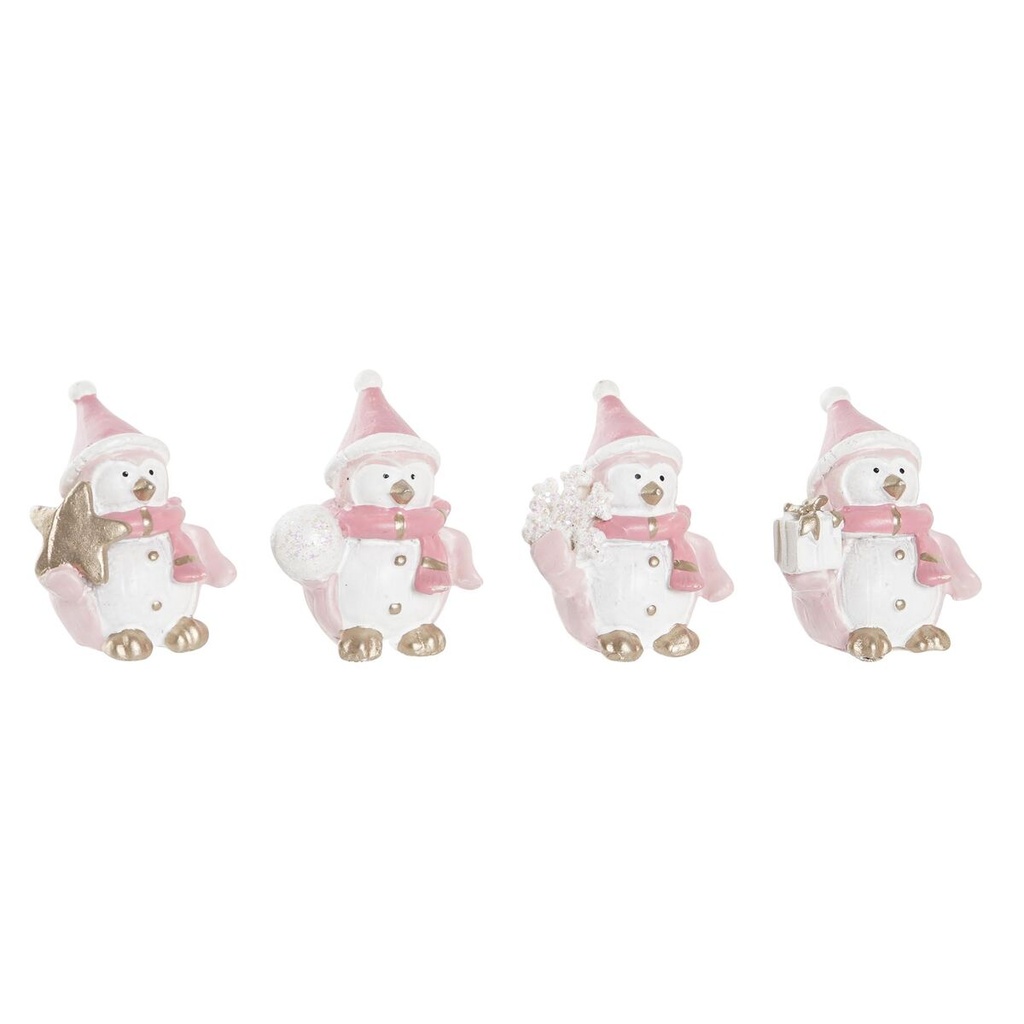 Adorno Navideño DKD Home Decor Resina Muñeco de Nieve (3,5 x 2,5 x 4 cm) (4 Unidades)