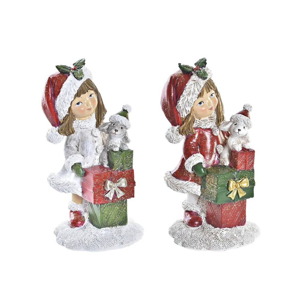 Christmas bauble DKD Home Decor Resin Girls (6,5 x 6,5 x 12 cm) (2 Units)