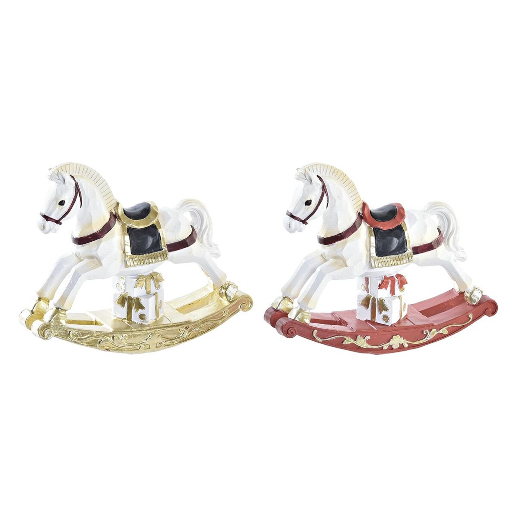 Adorno Navideño DKD Home Decor Caballo Resina (14 x 4 x 11 cm) (2 Unidades)