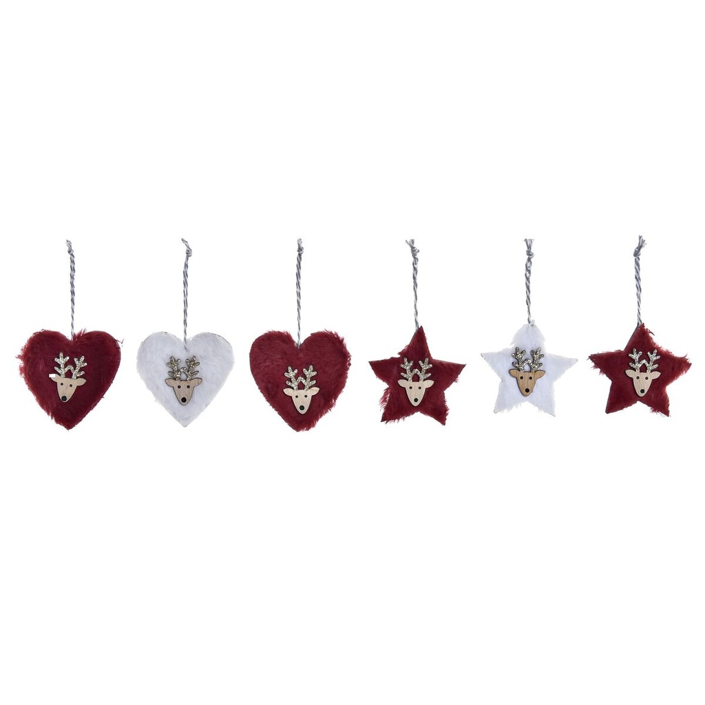 Set Adornos de Navidad DKD Home Decor Poliéster (21 x 8 x 1 cm) (8 cm) (2 Unidades)