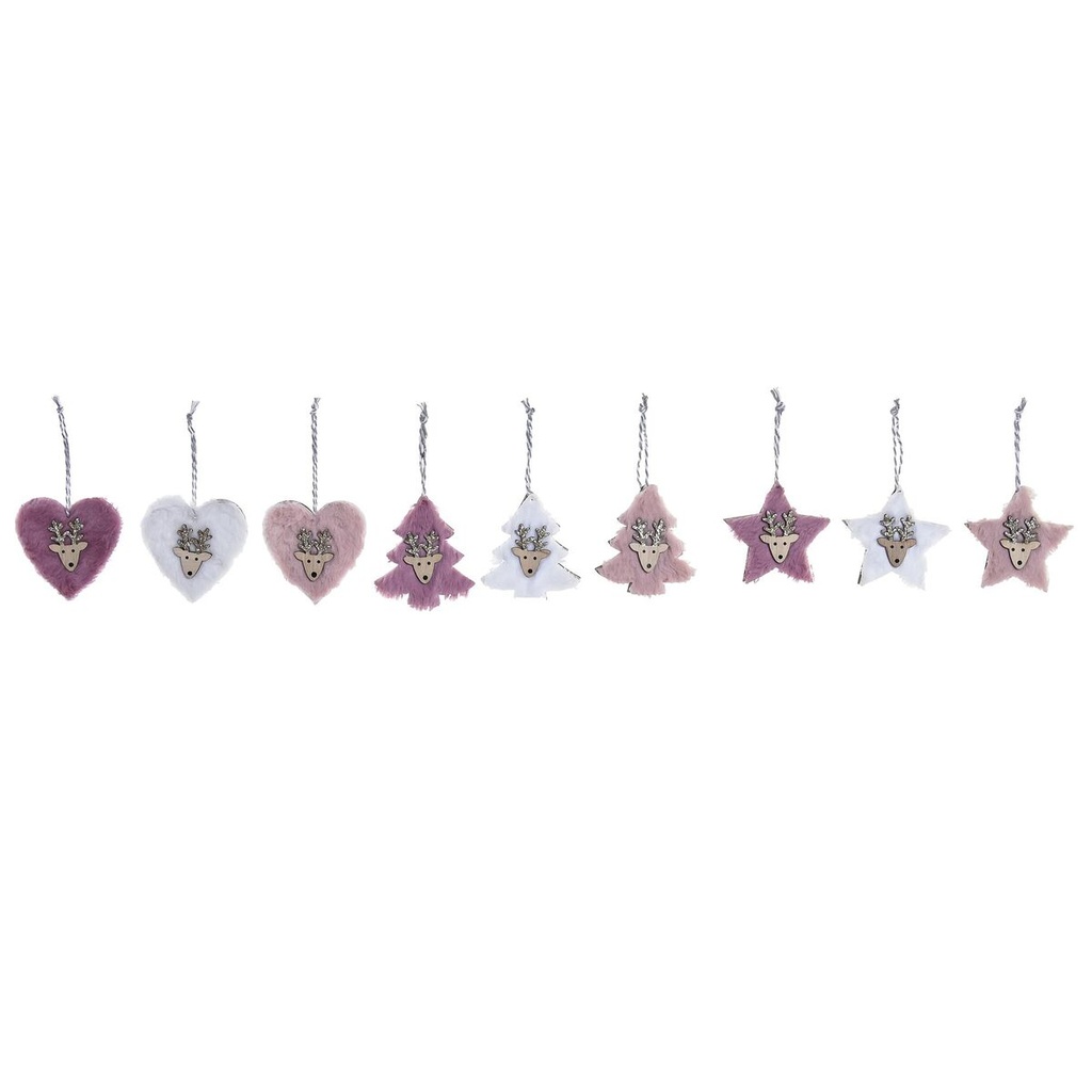 Set Adornos de Navidad DKD Home Decor Poliéster (22 x 8 x 1 cm) (3 Unidades)
