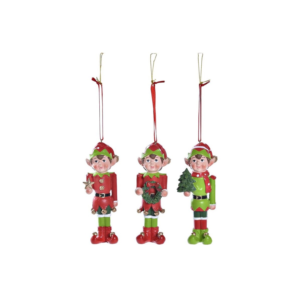 Adorno Navideño DKD Home Decor Resina Elfo (5 x 4 x 14 cm) (3 Unidades)