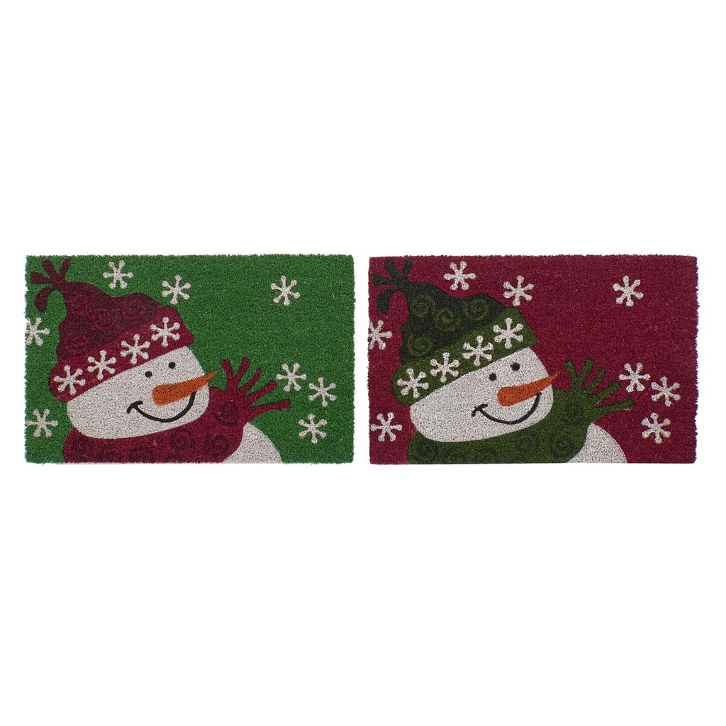 Felpudo DKD Home Decor Navidad PVC Fibra de coco (60 x 40 x 1,5 cm) (2 Unidades)