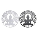 Decoración de Pared DKD Home Decor Metal Buda (2 Unidades) (60 x 1 x 60 cm)
