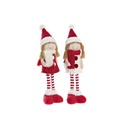 Figura Decorativa DKD Home Decor Navidad Muñeca Poliéster Niñas (11 x 7 x 43 cm) (2 Unidades)