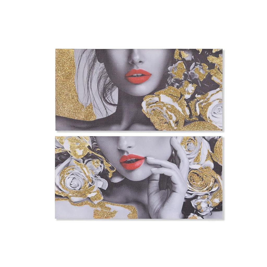 Canvas DKD Home Decor Canvas MDF Wood 80 x 2 x 40 cm