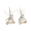 Christmas bauble DKD Home Decor Polyester Reindeer (19 x 18 x 38 cm) (2 Units)