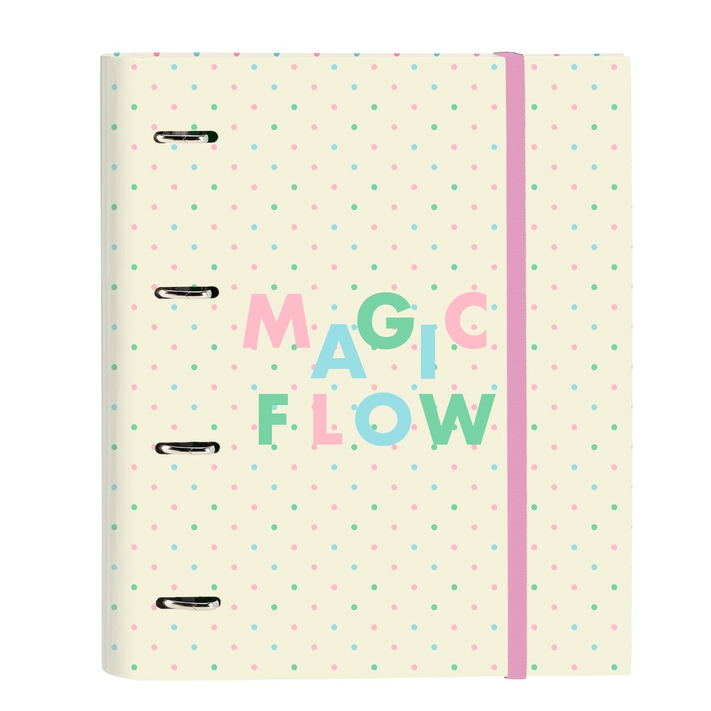 Carpeta de anillas Glow Lab Magic flow Beige (27 x 32 x 3.5 cm)