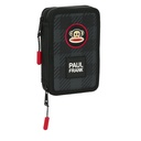 Estuche Escolar con Accesorios Paul Frank Campers Negro 12.5 x 19.5 x 4 cm (28 piezas)