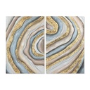 Canvas Home ESPRIT Canvas MDF Wood 80 x 3 x 120 cm