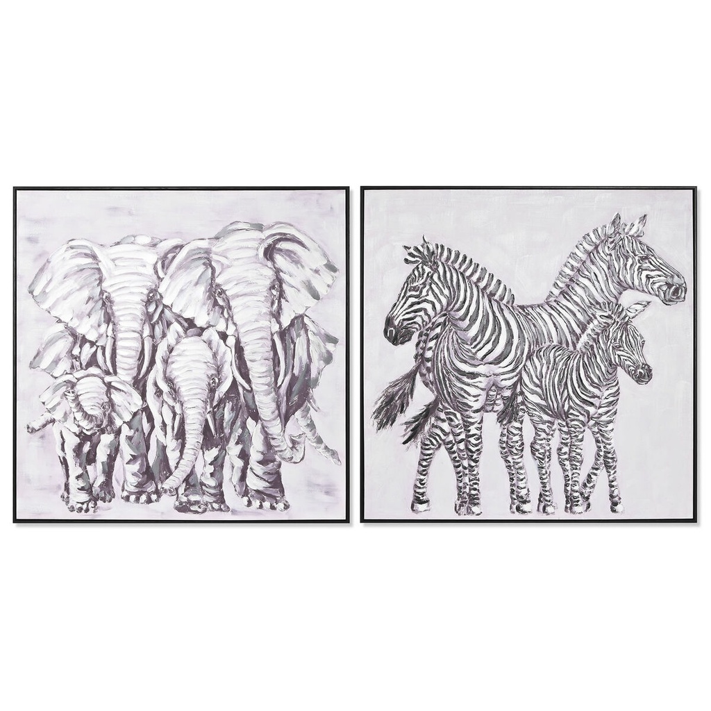 Lienzo Home ESPRIT Poliestireno Lienzo 100 x 3,5 x 100 cm