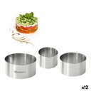Serving mould Quttin Silver Stainless steel 12 Units (3 Pieces)
